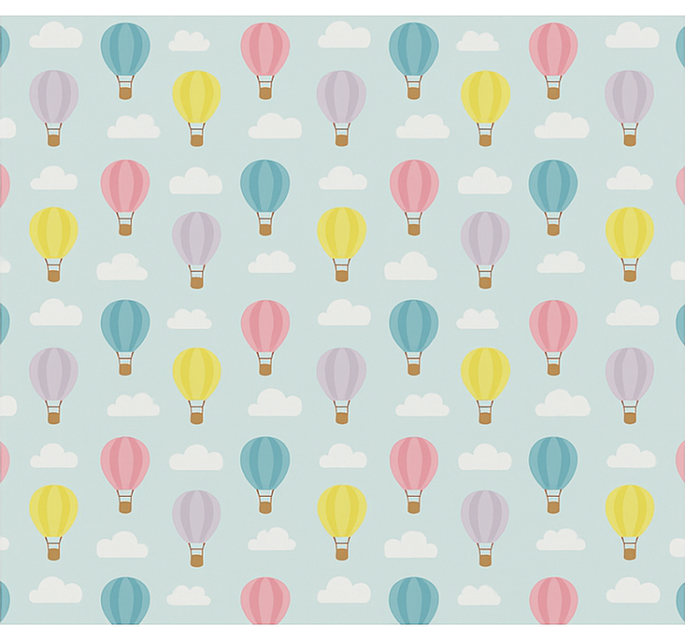 Cortina roller infantil globos aerostáticos azules - TenVinilo