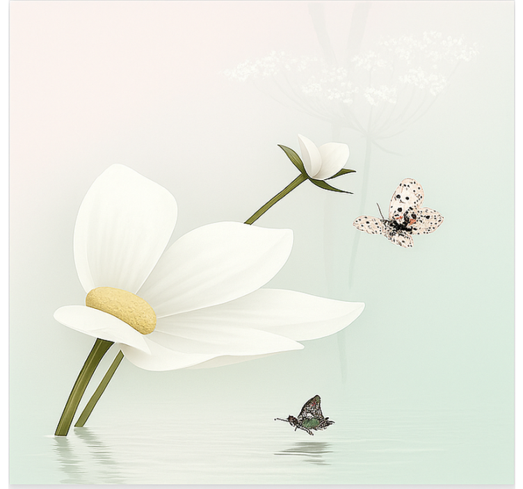 Cortina roller cocina reflejos etéreos de margaritas - TenVinilo