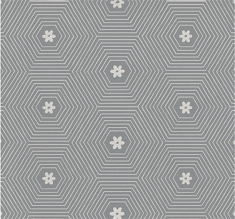 Cortina roller juvenil hexágono gris geométrico - TenVinilo