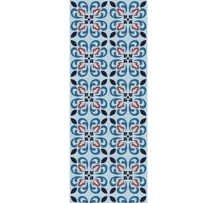 Cortina roller cocina azulejo portugués redondo azul bebé - TenVinilo