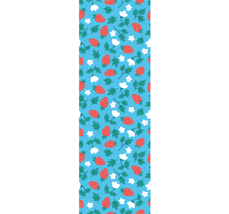 Cortina roller cocina patrón de frutas y flores coloridas - TenVinilo