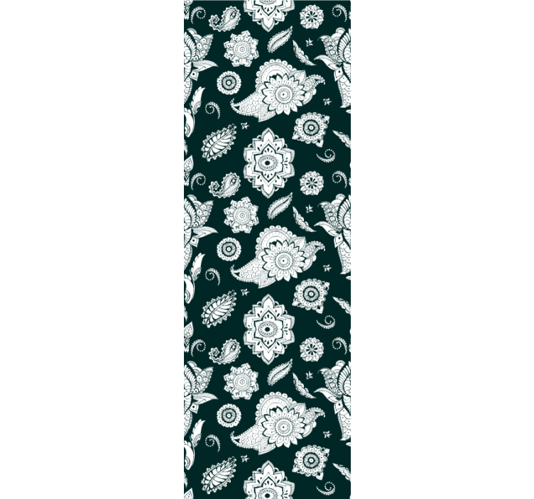 Cortina roller cocina estampado paisley indio - TenVinilo