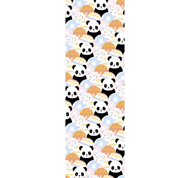 Cortina roller infantil diseño patchwork panda - TenVinilo
