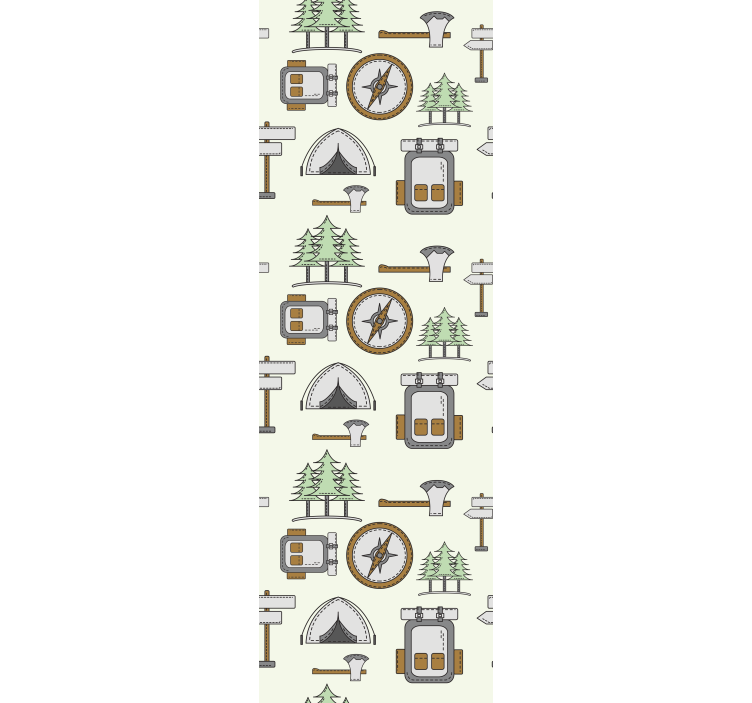 Cortina roller infantil mochila, cuenco, brújula - TenVinilo