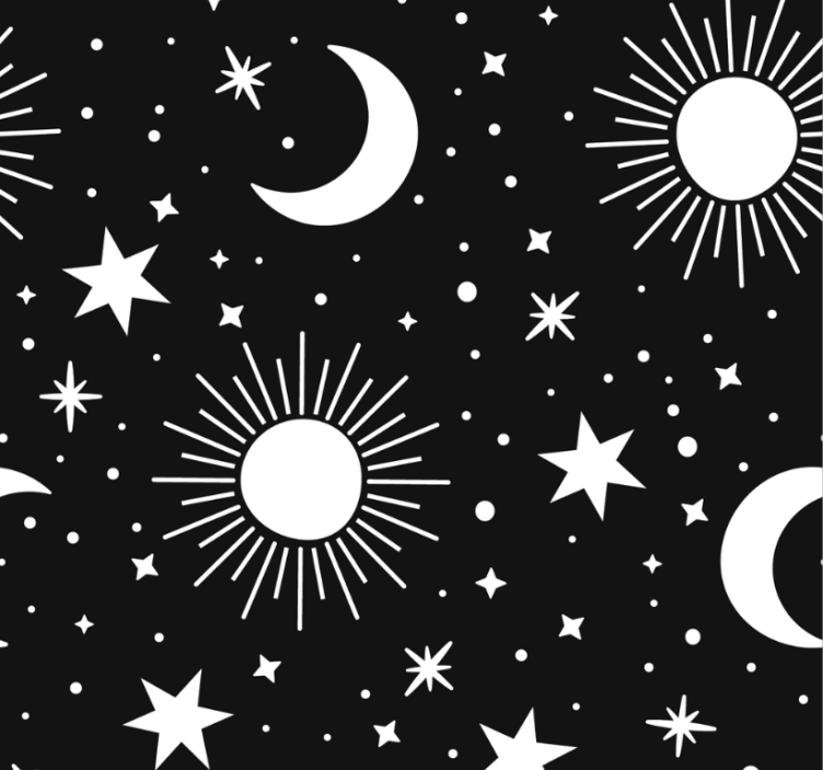 Cortina roller juvenil estrellas y lunas blancas - TenVinilo