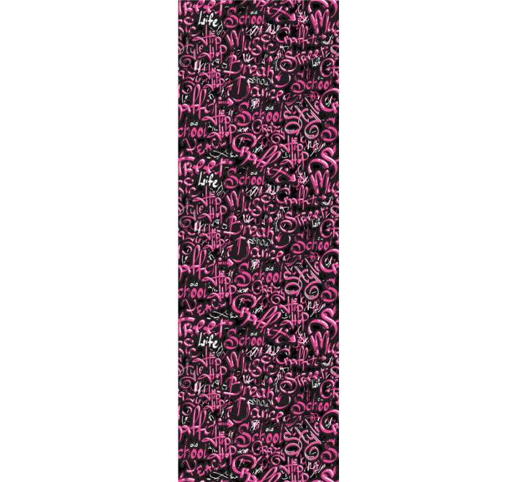 Cortina roller juvenil grafiti en rosa y negro - TenVinilo