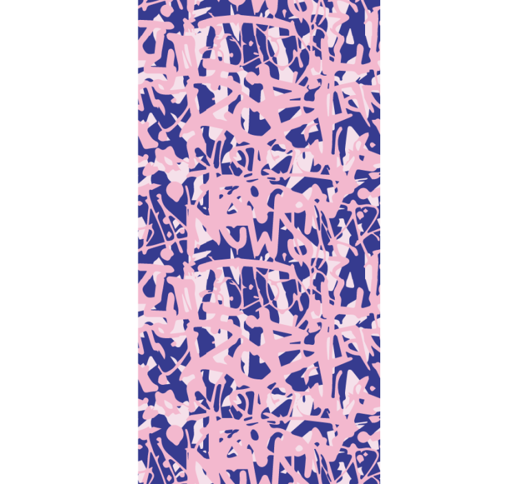 Cortina roller juvenil patrón de graffiti rosa y morado - TenVinilo