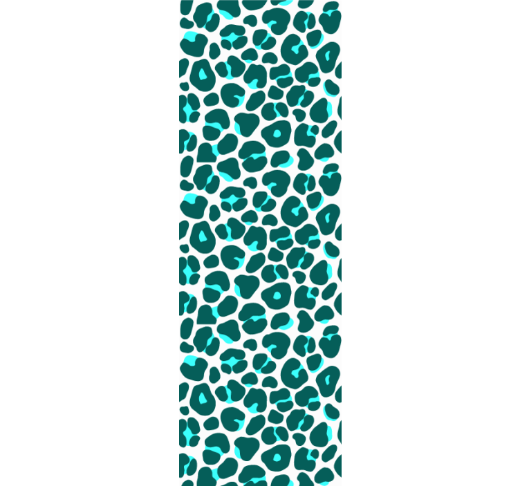 Cortina roller juvenil piel de leopardo neón azul y negro - TenVinilo