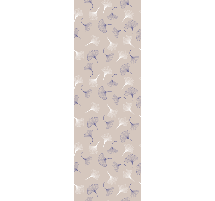 Cortina roller moderno hojas de ginkgo crema - TenVinilo
