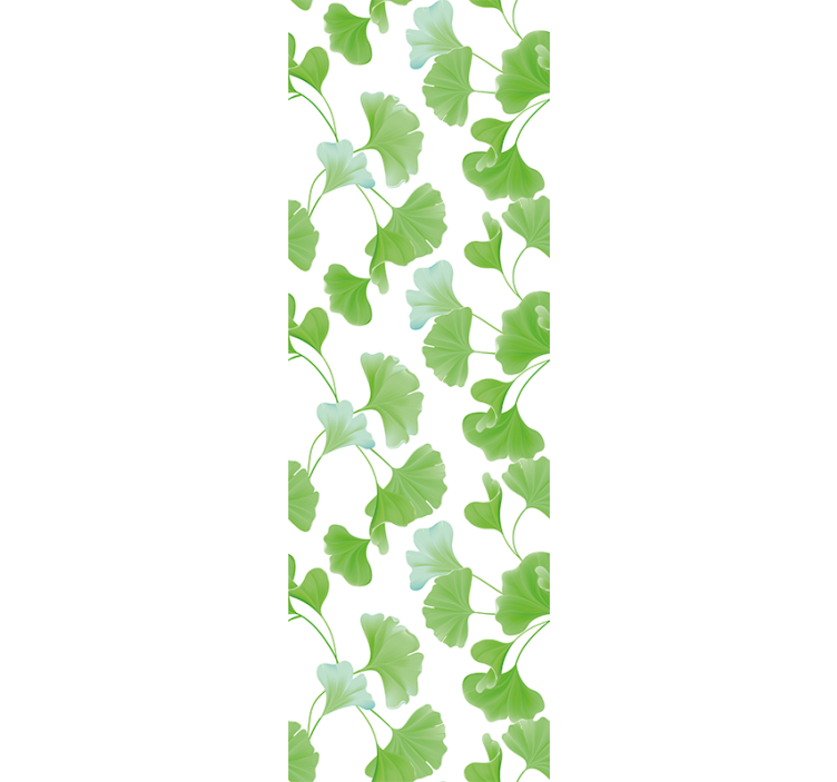 Cortina roller moderno hojas de ginkgo verdes - TenVinilo