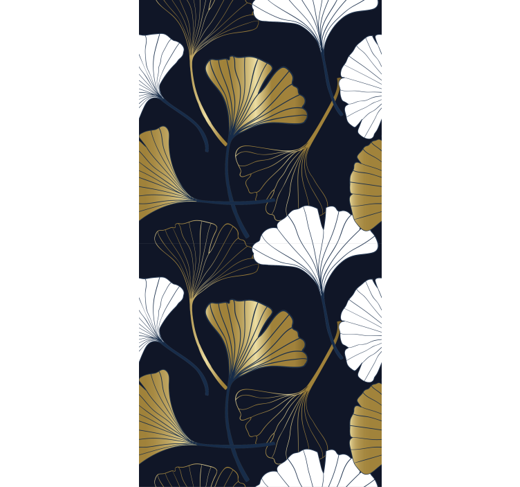 Cortina roller moderno hojas de ginkgo en relieve - TenVinilo