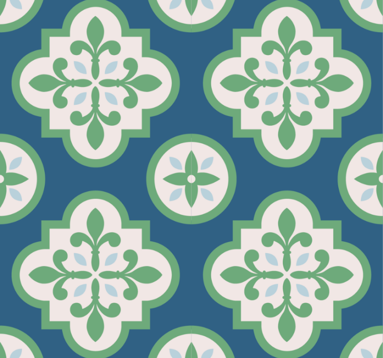 Cortina roller moderno azulejo trébol verde - TenVinilo