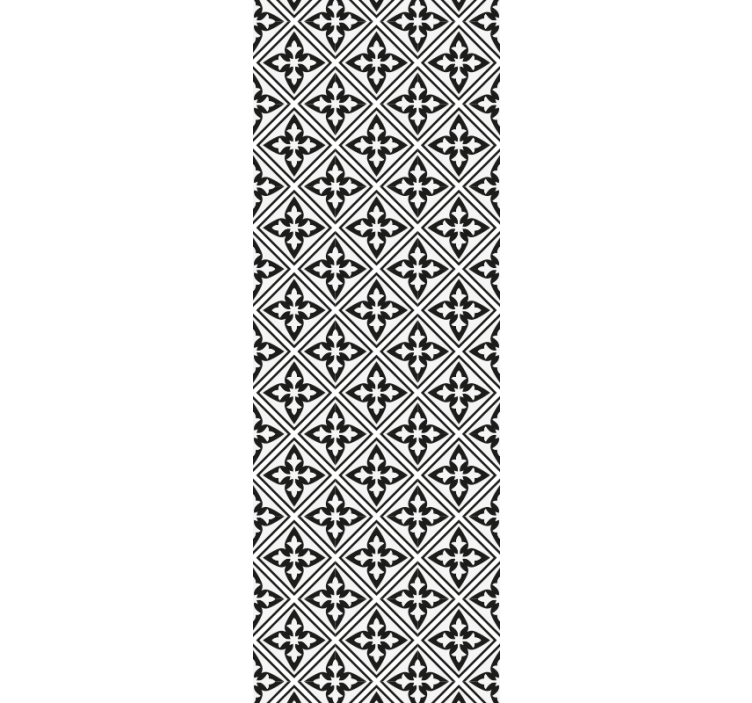 Cortina roller moderno azulejos florales - TenVinilo