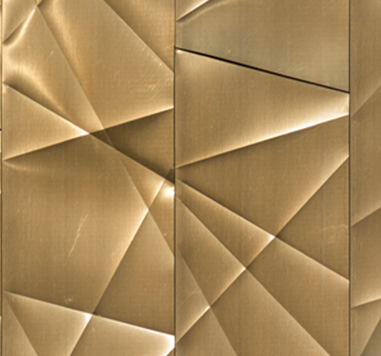 Cortina roller moderno textura poligonal dorada 3d - TenVinilo