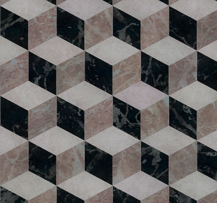 Cortina roller moderno azulejos 3d minimalistas - TenVinilo
