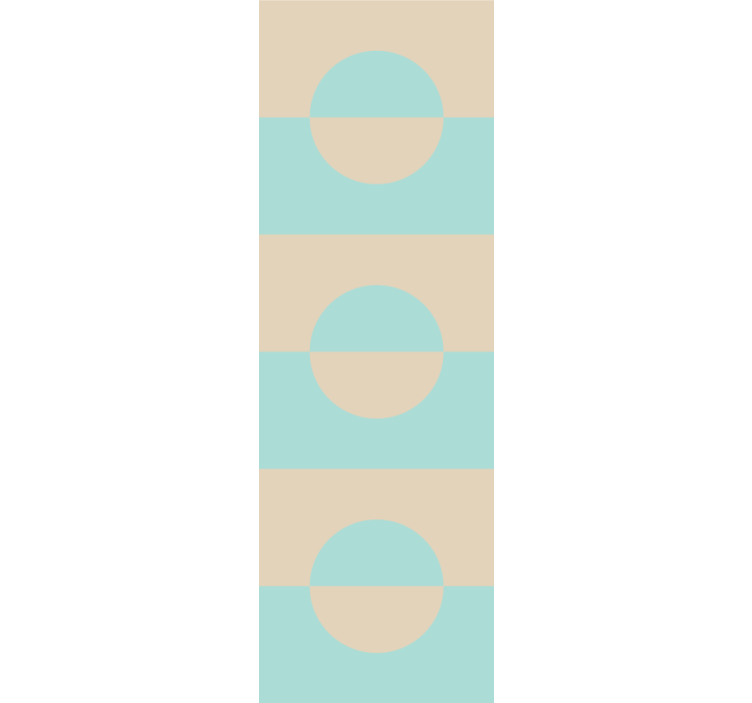Cortina roller moderno en azul claro y beige con cuadrados - TenVinilo