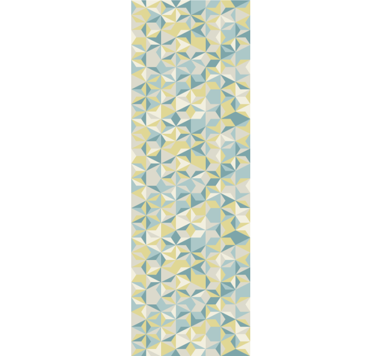 Cortina roller moderno geométrico beige azul y amarillo - TenVinilo