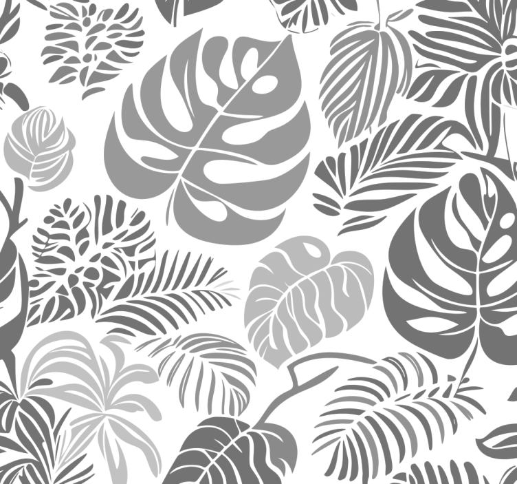 Cortina roller gris hojas de monstera - TenVinilo