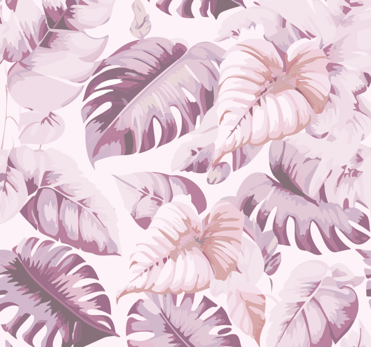 Cortina roller rosa hojas tropicales grandes - TenVinilo