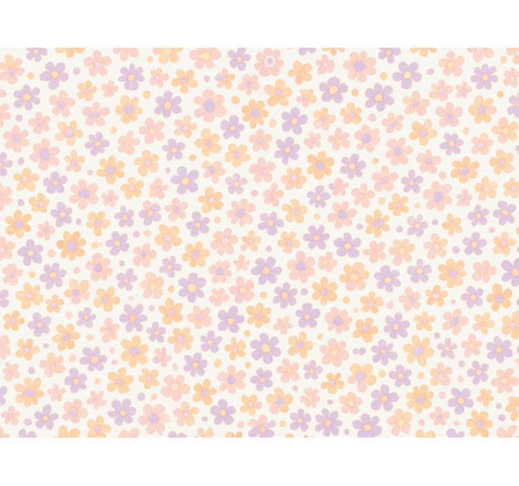 Cortina roller rosa flores pequeñas en tonos pastel - TenVinilo