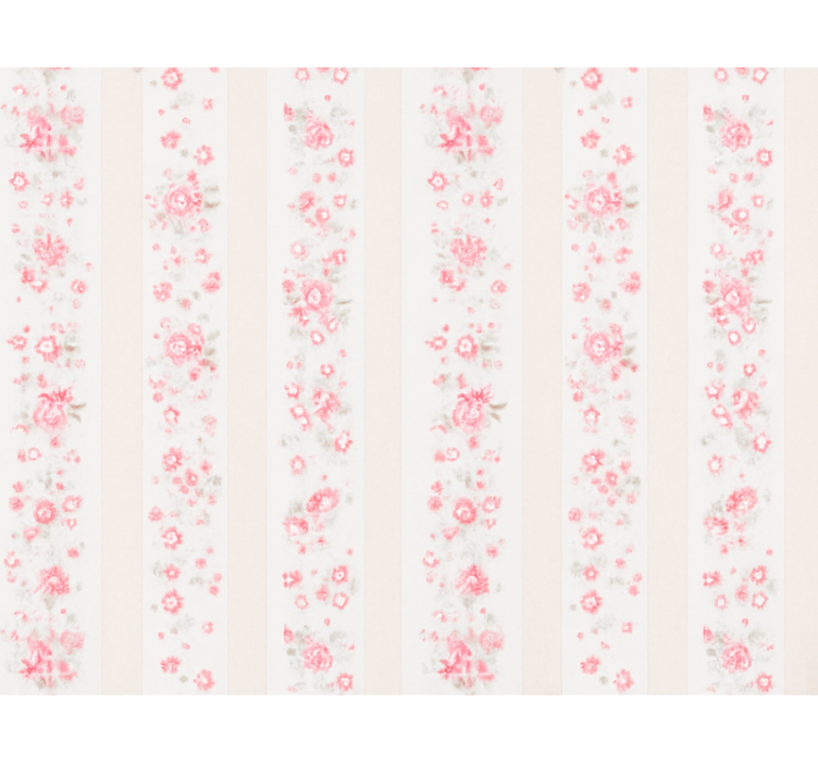 Cortina roller rosa rayas florales retro pink - TenVinilo