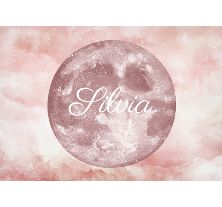 Cortina roller rosa luna con nombre - TenVinilo