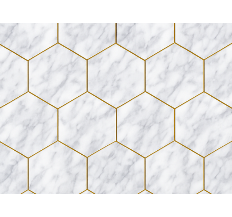 Cortina roller moderno azulejo de mármol hexagonal - TenVinilo