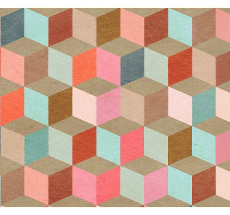 Cortina roller moderno patrón geométrico pastel kraft - TenVinilo