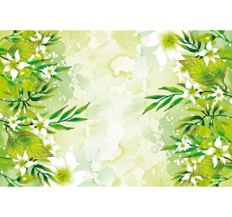 Cortina roller verde con motivos florales verdes - TenVinilo