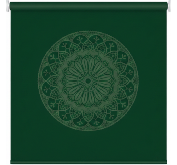 Cortina roller verde patrón mandala verde - TenVinilo