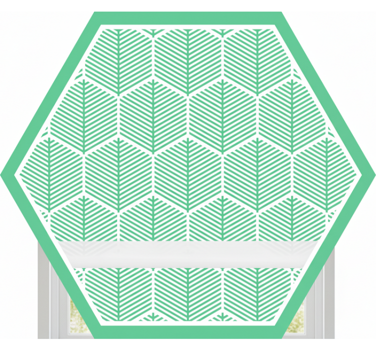Cortina roller verde forma hexagonal de plantas verdes - TenVinilo