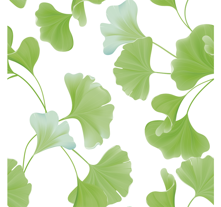 Cortina roller living comedor hojas de ginkgo verdes - TenVinilo