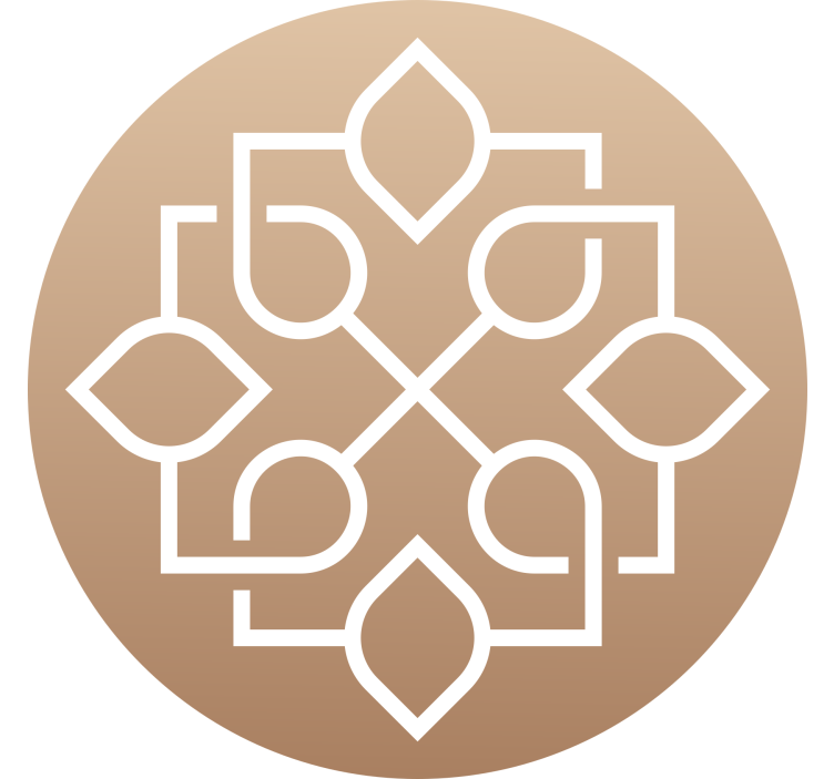 Cortina roller beige diseño mandala líneas geométricas - TenVinilo
