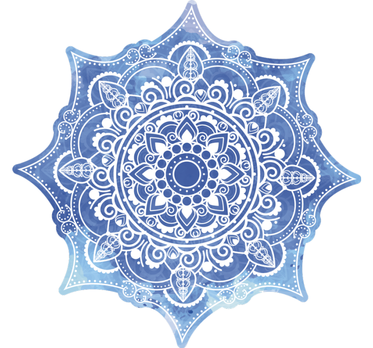 Cortina roller habitación mandala azul acuarela - TenVinilo