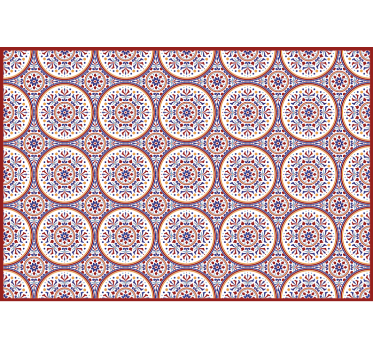 Cortina roller habitación azulejos maioliche - TenVinilo