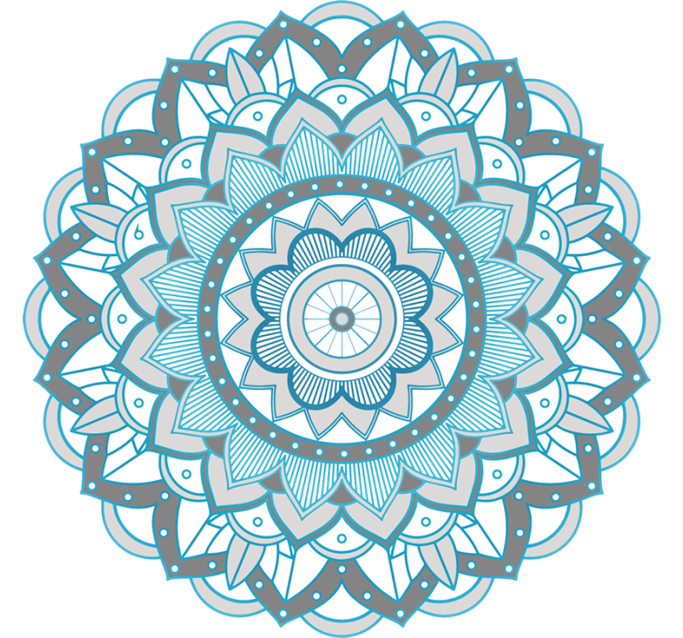 Cortina roller habitación diseño mandala azul - TenVinilo