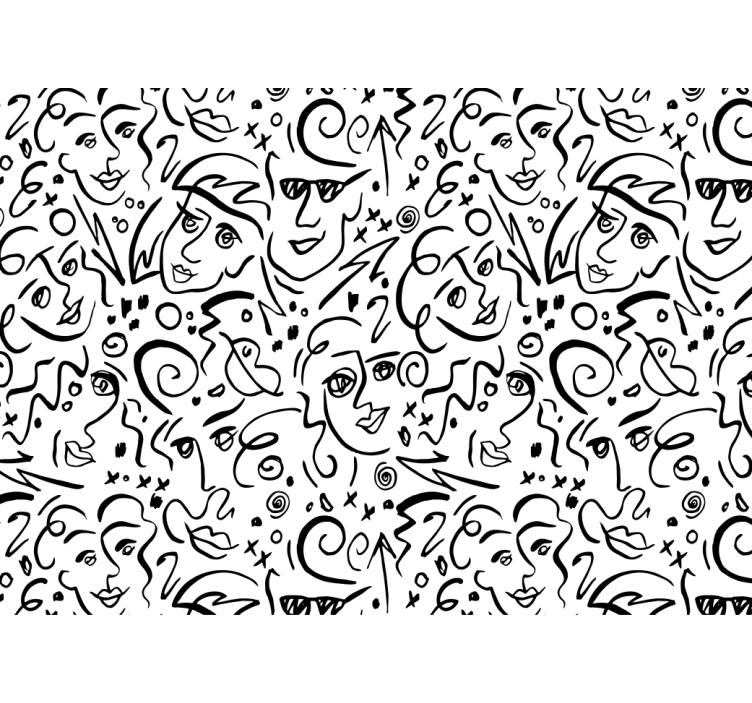 Cortina roller blanca arte graffiti en blanco y negro - TenVinilo
