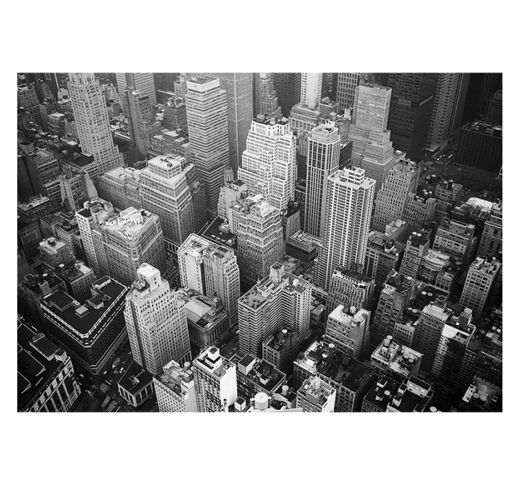Cortina roller gris nueva york aérea blanco y negro - TenVinilo