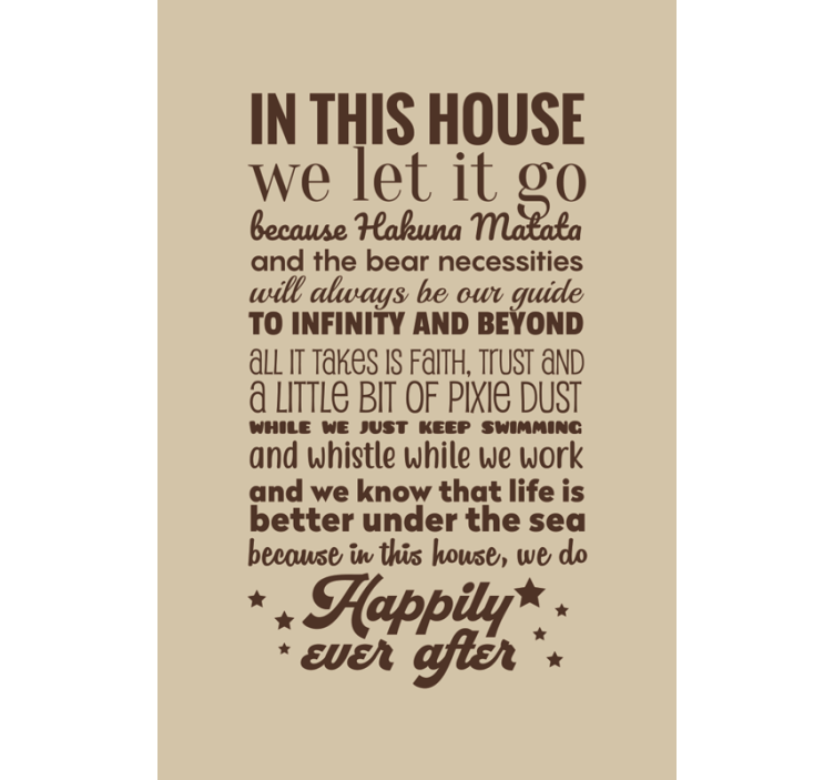 Estor frase en esta casa lo dejamos ir - TenVinilo