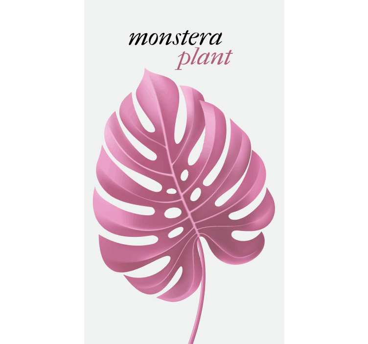 Cortina roller flores planta monstera rosa - TenVinilo