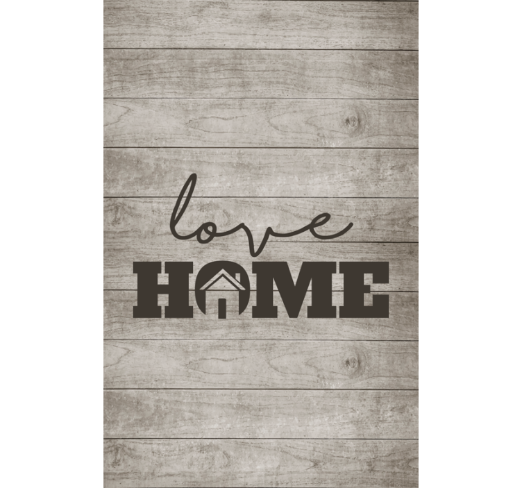 Estor imitación madera frase "love home" - TenVinilo