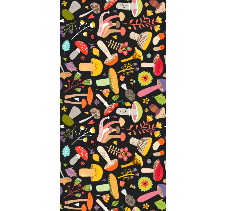 Estor flores Patrón de setas de otoño - TenVinilo