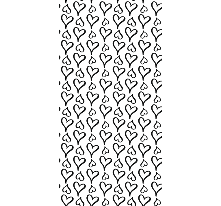 Cortina roller romántica corazones blancos y negros - TenVinilo