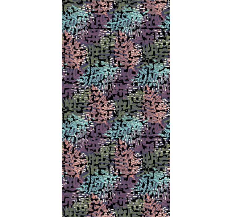 Cortina roller flores diseño con estampado de follaje - TenVinilo