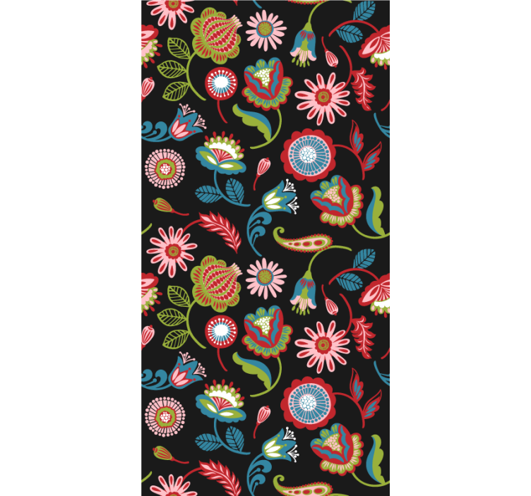 Estor estampado floral patrón colorido - TenVinilo