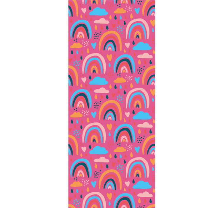 Estor infantil Arcoiris minimalistas con fondo rosa - TenVinilo