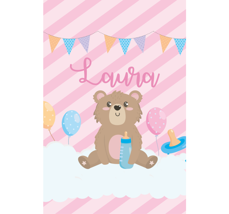 Cortina roller personalizable celebración del oso de peluche - TenVinilo