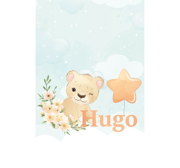 Cortina roller para bebé cachorro de león personalizado - TenVinilo