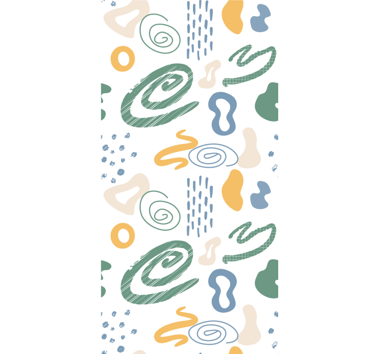 Cortina roller moderno formas abstractas pintadas - TenVinilo