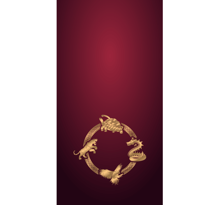 Cortina roller animales criaturas doradas adornadas - TenVinilo